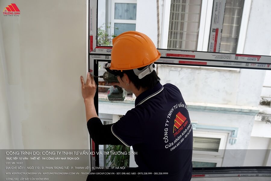 Lắp đặt cửa nhôm kính công trình nhà Mr Hợi tại Thanh Liệt